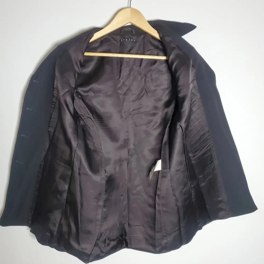 Sisley Vintage Black 4 Button long line blazer jacket Size 40 EU Great condition - Picture 3 of 10